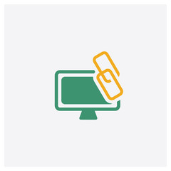 Link concept 2 colored icon. Isolated orange and green Link vector symbol design. Can be used for web and mobile UI/UX