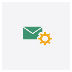 Email concept 2 colored icon. Isolated orange and green Email vector symbol design. Can be used for web and mobile UI/UX