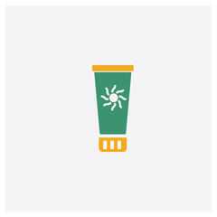 Sun protection concept 2 colored icon. Isolated orange and green Sun protection vector symbol design. Can be used for web and mobile UI/UX