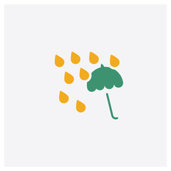 Umbrella concept 2 colored icon. Isolated orange and green Umbrella vector symbol design. Can be used for web and mobile UI/UX