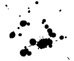 Paint splat. black Paint splash with scattered drops for design use.