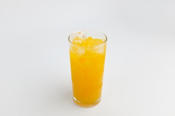 Orange juice in a cup with a background