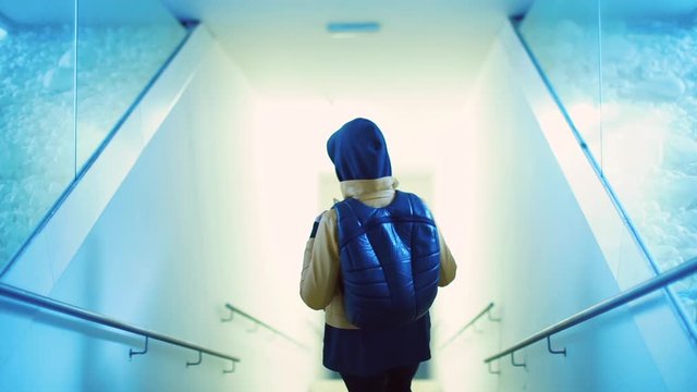 Volunteer in a medical mask in the quarantine zone COVID-19. Restriction of free movement. Coronavirus quarantine in Europe.