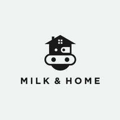 milk house logo / cow vector