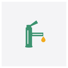 Faucet concept 2 colored icon. Isolated orange and green Faucet vector symbol design. Can be used for web and mobile UI/UX