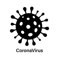 Coronavirus icon or logo. Epidemic disease infection. Virus biohazard concept. Vector