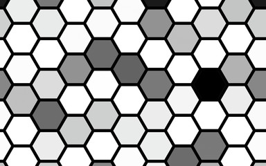 White honeycomb with a gradient color. Isometric geometry. 3D illustration