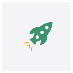 Startup concept 2 colored icon. Isolated orange and green Startup vector symbol design. Can be used for web and mobile UI/UX