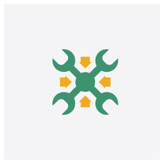 Maintenance concept 2 colored icon. Isolated orange and green Maintenance vector symbol design. Can be used for web and mobile UI/UX