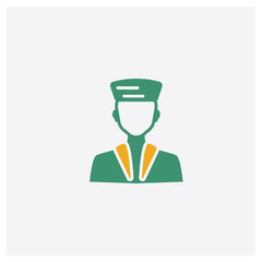 Sailor concept 2 colored icon. Isolated orange and green Sailor vector symbol design. Can be used for web and mobile UI/UX