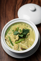 thai green curry with chicken and vegetables