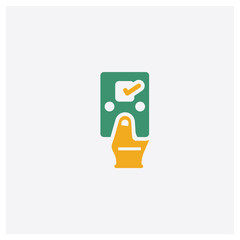 Ballot concept 2 colored icon. Isolated orange and green Ballot vector symbol design. Can be used for web and mobile UI/UX