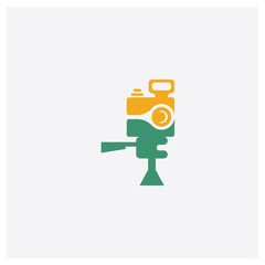Photograph concept 2 colored icon. Isolated orange and green Photograph vector symbol design. Can be used for web and mobile UI/UX