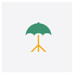 Umbrella concept 2 colored icon. Isolated orange and green Umbrella vector symbol design. Can be used for web and mobile UI/UX