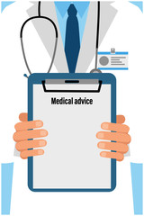 International Nurse Day background. Medical background with close up of doctor with stethoscope. Vector illustration