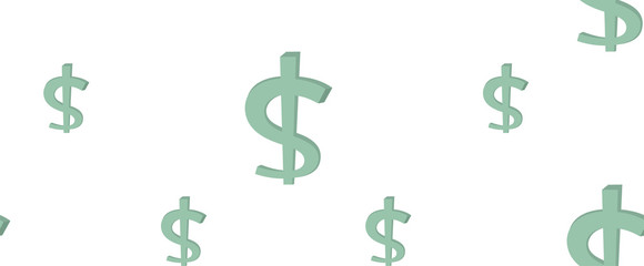 Pattern in the form of green dollars..Pattern of flying green dollars for wrapping paper or as a background.