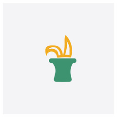 Magician concept 2 colored icon. Isolated orange and green Magician vector symbol design. Can be used for web and mobile UI/UX