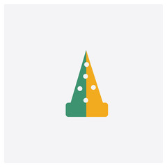 Hat concept 2 colored icon. Isolated orange and green Hat vector symbol design. Can be used for web and mobile UI/UX