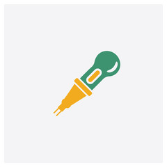 Karaoke concept 2 colored icon. Isolated orange and green Karaoke vector symbol design. Can be used for web and mobile UI/UX