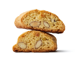 baked piece Italian almond biscotti, cantuccini cookies