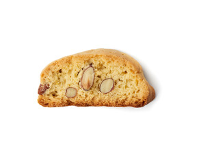 baked piece Italian almond biscotti, cantuccini cookies