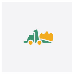 Fototapeta premium Truck concept 2 colored icon. Isolated orange and green Truck vector symbol design. Can be used for web and mobile UI/UX