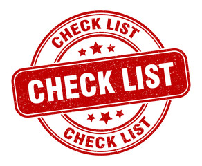 check list stamp. check list label. round grunge sign