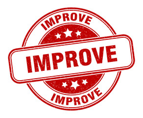 improve stamp. improve round grunge sign. label