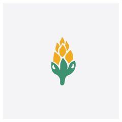 Artichoke concept 2 colored icon. Isolated orange and green Artichoke vector symbol design. Can be used for web and mobile UI/UX