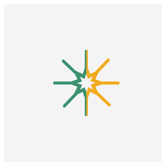 Snowflake concept 2 colored icon. Isolated orange and green Snowflake vector symbol design. Can be used for web and mobile UI/UX