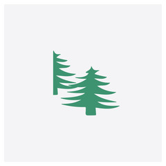 Forest concept 2 colored icon. Isolated orange and green Forest vector symbol design. Can be used for web and mobile UI/UX