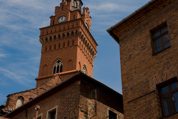 Red brick tower and buildings compilation.