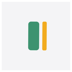 Bold double bar line concept 2 colored icon. Isolated orange and green Bold double bar line vector symbol design. Can be used for web and mobile UI/UX