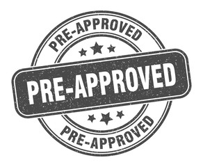 pre-approved stamp. pre-approved label. round grunge sign