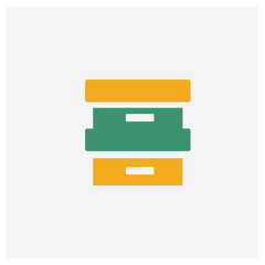 Archive concept 2 colored icon. Isolated orange and green Archive vector symbol design. Can be used for web and mobile UI/UX