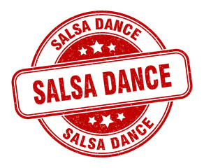salsa dance stamp. salsa dance round grunge sign. label