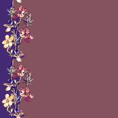 Field flowers seamless garland