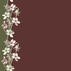 Field flowers seamless garland