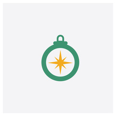 Fototapeta premium Compass concept 2 colored icon. Isolated orange and green Compass vector symbol design. Can be used for web and mobile UI/UX