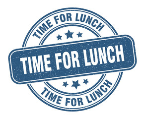 time for lunch stamp. time for lunch label. round grunge sign