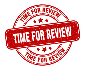 time for review stamp. time for review label. round grunge sign