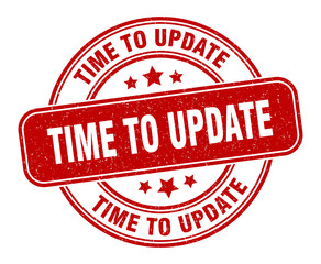 time to update stamp. time to update label. round grunge sign