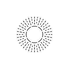 Retro Sun burst shape. Vintage logo, label, badge. Design elements isolated.