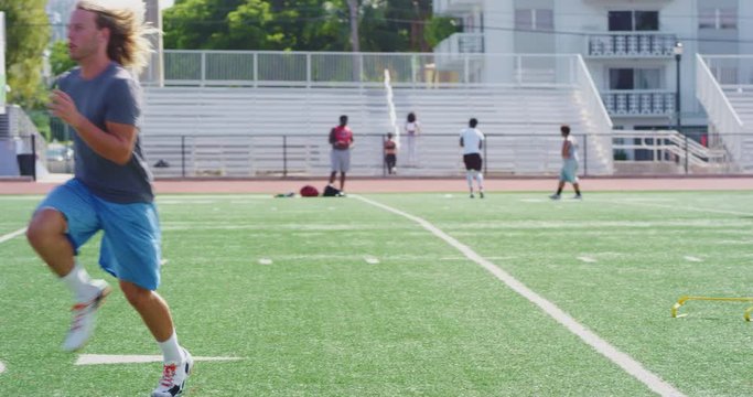 Sports player doing speed training