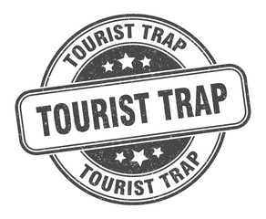 tourist trap stamp. tourist trap round grunge sign. label