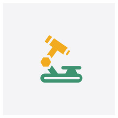 Microscope concept 2 colored icon. Isolated orange and green Microscope vector symbol design. Can be used for web and mobile UI/UX