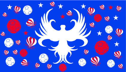 Russia flag soccer ball print and embroidery graphic design vector art
