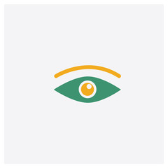 Eye concept 2 colored icon. Isolated orange and green Eye vector symbol design. Can be used for web and mobile UI/UX