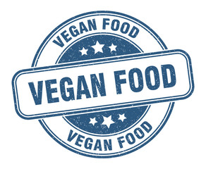 Fototapeta premium vegan food stamp. vegan food round grunge sign. label