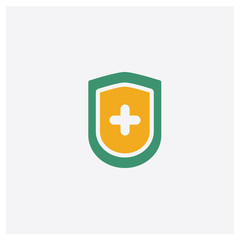 Medical insurance concept 2 colored icon. Isolated orange and green Medical insurance vector symbol design. Can be used for web and mobile UI/UX